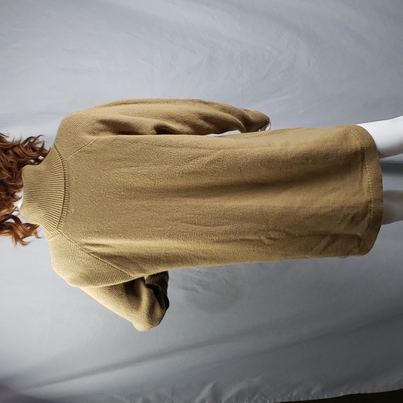 Woolrich Womens Small Tan Clapshaw Cowl Waffle Knit Tunic Sweater Nylon Wool - Picture 6 of 10